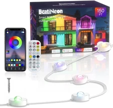 100ft/150ft LED Permanent Outdoor Lights Smart Alexa/App Outdoor Lights IP68