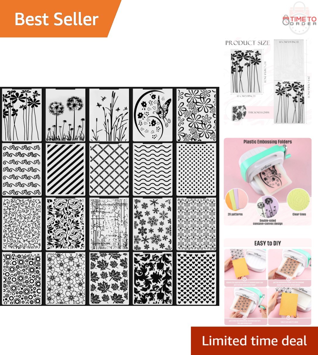 Embossing Folders 20 Pcs Vintage Styles for Card Making Scrapbooking DIY