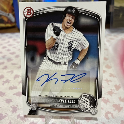 #ad 2025 Bowman Kyle Teel Prospect Sticker Auto #BPA KT White Sox $25.00