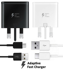 Genuine Samsung Galaxy  S8 S9 S10 S20+ S21 Fast Charger Mains Wall Plug Cable