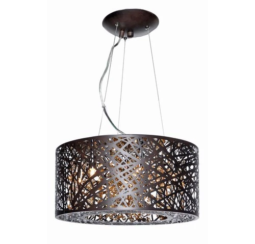 ET2 E21309-10BZ/BUL Inca 15.75" 7-Light Cognac Glass Pendant in Bronze - Picture 2 of 2