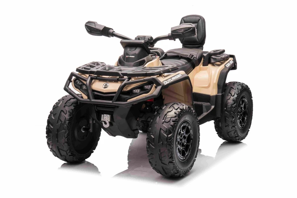 Licensed 24v Can am Outlander Kids Two Seater Electric Ride on Quad Bike Khaki - Image 3 of 4