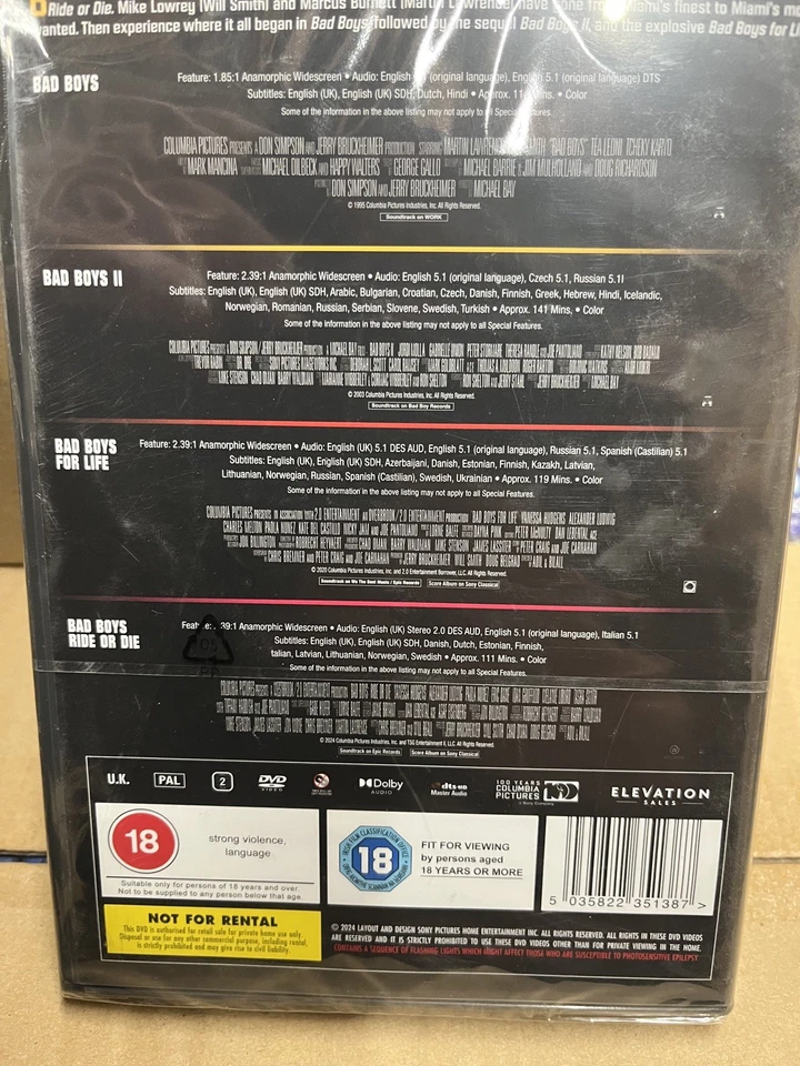 Bad Boys: 4-Movie Collection [18] DVD Box Set new sealed  - Image 2 of 2