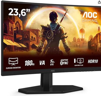 AOC Gaming C24G42E - 24 Zoll Full HD Curved Monitor, 180 Hz, 1 ms, FreeSync Prem