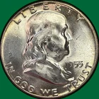 1955 Franklin Half Dollar Brilliant Uncirculated BU Coin #42077