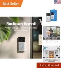 Satin Nickel Video Doorbell with Head-to-Toe View  Two-Way Talk, Latest Model