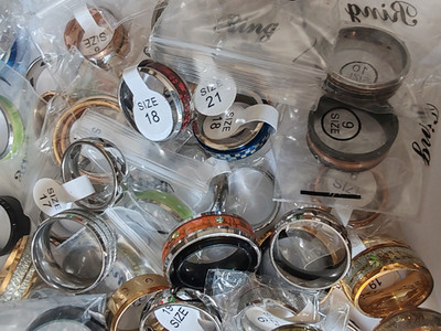 Großhandel Restposten 10 50 100 200 500 1000 Ringe Gratis DisplayBox Silber vergoldet