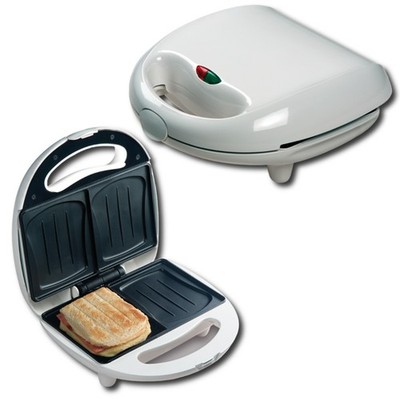 Sandwich-Toaster Sandwichmaker Muschelform für 2 ganze Sandwiches Weiß NEU