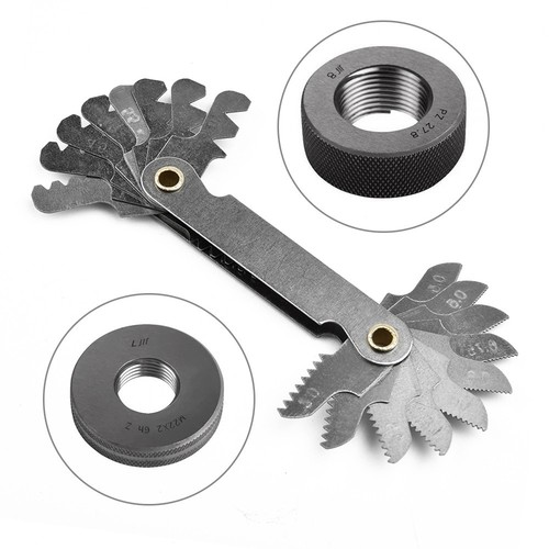 1X   Thread Measuring Gauge Pitch Cutting Gauge Tool Set Inch 55?? / Metric 60?? - Picture 1 of 40
