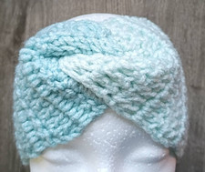 Crochet Handmade Twist Headband/Ear Warmer Color Teal Ombre