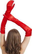 Long Gloves Costume Women Long Satin Opera Gloves Elbow Length