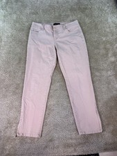 Talbots Petites Signature Cropped Pants Size 8P Beige Stretch Zip Ankles C400