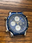 Seiko Quartz 5T52-6B09 USA Olympics Blue Sunburst GMT World Salesman Sample