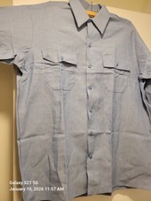 Vintage Large Tyndale Blue Work Shirt In Nice Condition Made In USA Size Large