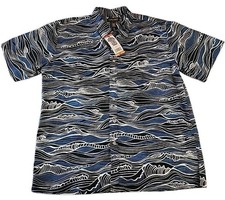 NWT Men's Cooke Street Shirt 2XL Multicolor Wavy Ocean Button-Up Pocket
