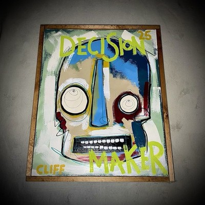 Cliff Phillips Original Acryl Gemälde - DECISION MAKER 2025 - Raw Art Brut