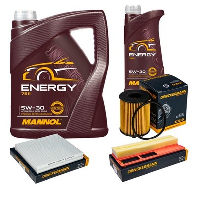 DENCKERMANN Inspektionspaket 6L MANNOL Energy 5W-30 für Fiat Linea 1.3 D