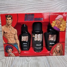 BOD man Black Fragrance Body Spray Deodorant Set 3 Piece Gift Set for Men
