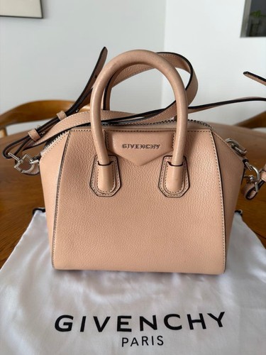 Givenchy Antigona Beige Leather Shoulder Bag Used From Japan