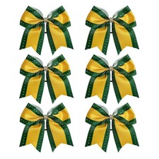 Cheerleader Bows 8 Inch Comb Color Cheerleader Ponytail Holder with Rhineston...