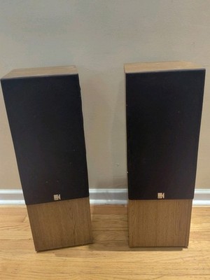 KLH Bookshelf Speakers Pair 2.0 Channel Wired Black/Brown Wood Finish