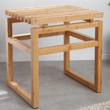 Massivholz Sitzhocker LAGOON SPA - 40cm - natur - Bambusholz - Badhocker kompakt