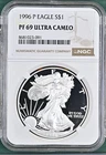 1996 P Proof American Silver Eagle NGC PF69 Brown Label - A583