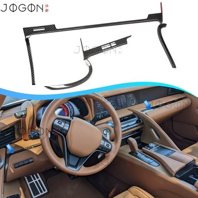 5X Real Carbon Fiber Dashboard AC Vent Chrome Cover For Lexus LC500 500h 2018-23