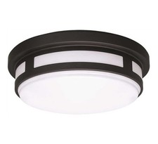 11 in. 1-Light Round Black LED Indoor Outdoor Flush Mount Ceiling Light Porch 83