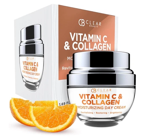 CLEAR BEAUTY Vitamin C & Collagen Moisturizing Day Cream Brightening Restoring - Picture 1 of 7