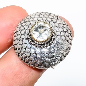 White Topaz Gemstone 925 Silver Plated Ring s.8.5 TR7508-182
