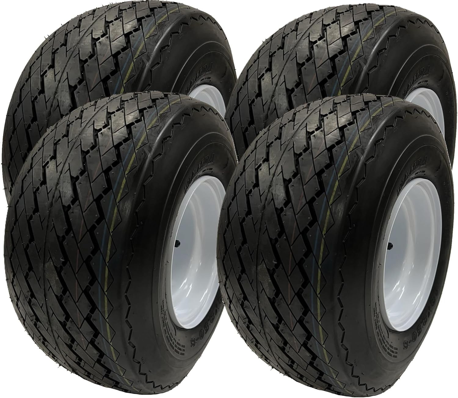 4-Pack 8 Inch 18X8.50-8 18/8.5-8 White Golf Cart Wheels Tire