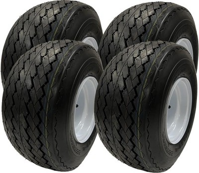 4-Pack 8 Inch 18X8.50-8 18/8.5-8 White Golf Cart Wheels Tires Fit Club Car, Cush