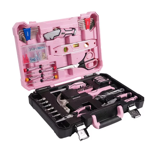 Kobalt 158 Pc Pink Tool Set Folding Case Home DIY Repair Kit New