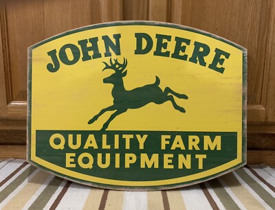 John Deere Sign Wood Farm Equipment Barn Vintage Style Tractor Wall Decor Cow