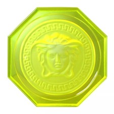 VERSACE Rosenthal Vaseline Uranium Glass MEDUSA Coaster. Heavy. Ships From USA 