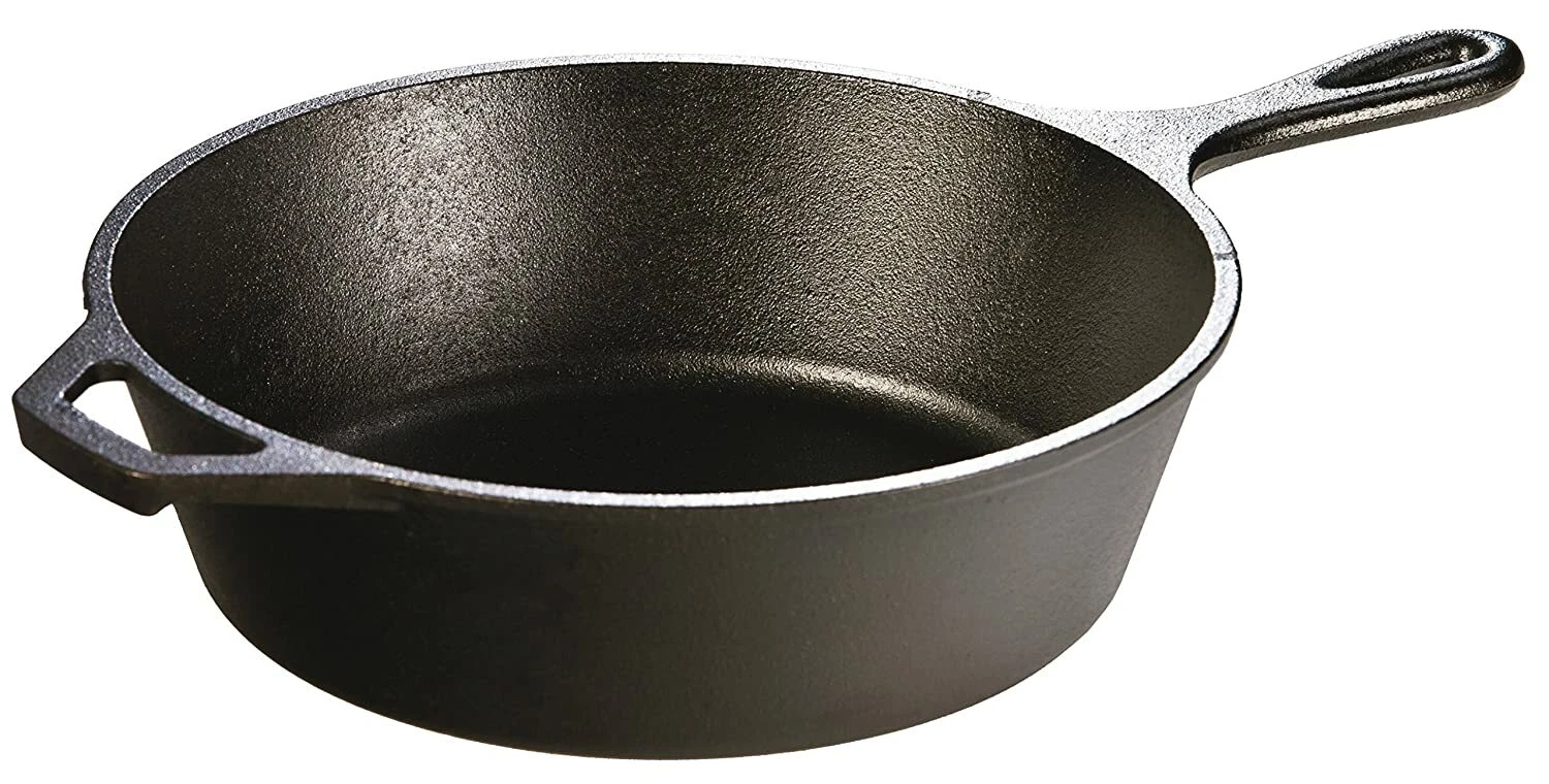Cast Iron Deep Skillet Pre-Seasoned 10.25 inches Black