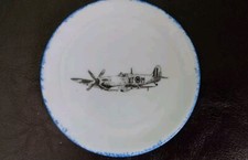 J & S CHOWN BONE CHINA HANDARBEIT VINTAGE DEKORTELLER FLUGZEUG