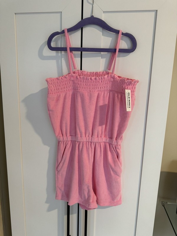 old navy Swim Cover-Up Romper pink girls size small (6-7)