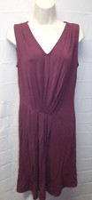 Simply Vera Wang Wine Purple Pleated Sleeveless Career Holiday Dress Size Small