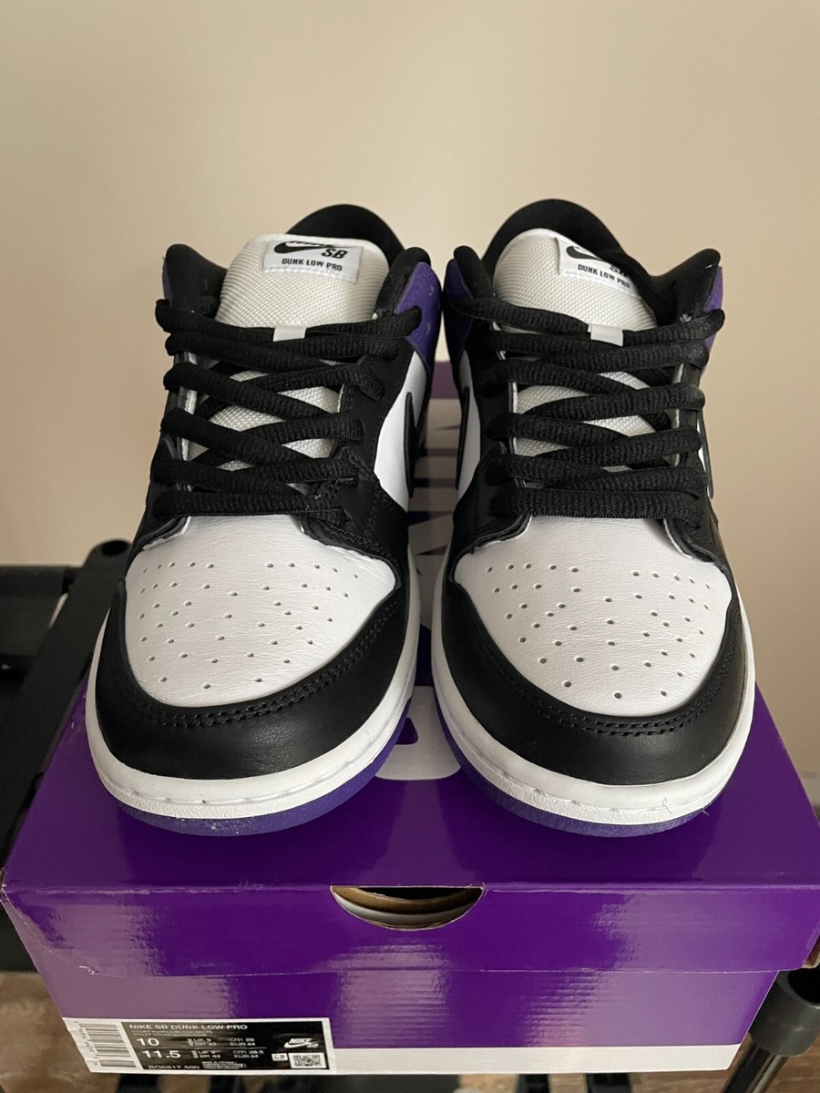 Nike SB Dunk Low Court Purple Size 10 NEW BQ6817-500 Black White
