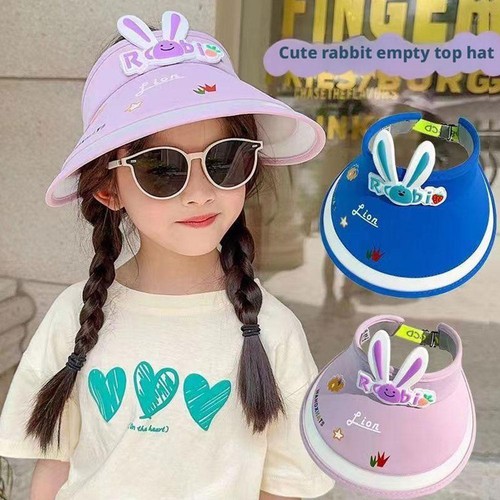Children's Sunscreen Cute Cartoon Hat Uv Resistant Hat Sun Wide Brim No-Top V1A0