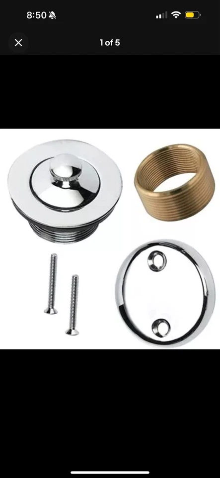 Kit Conversión Bañera Drenaje Conjunto Todo Latón Construcción Cromo Foto 2 de 2