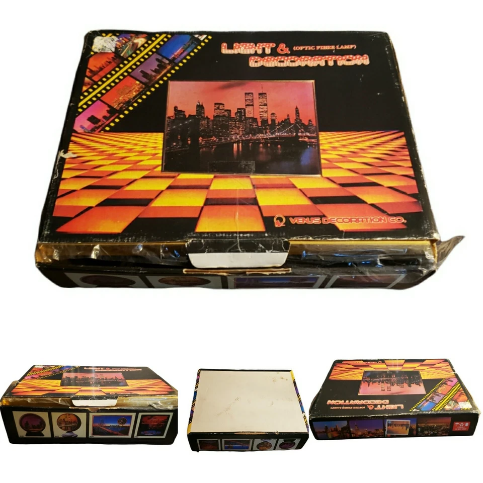 Vintage New York Clock Light & decoration Optic Fibre lamp Venus Quartz Skyline - Image 4 of 4