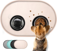 Conlun Cat Food Mat,1.2 Cm Raised Edges Dog Bowl Mat for Spill Containment, Bpa-