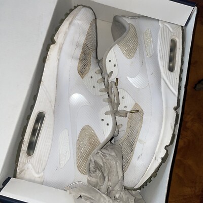 Nike Air Max 90 NikeID Custom 4/20 Triple White Clear Sole Uk11
