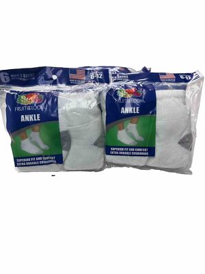 12pr Mens White Cushion Sole Ankle Socks 6-12 Fruit of the Loom | eBay