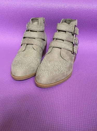 Gray Primark Booties Size 6 Zip Closure 