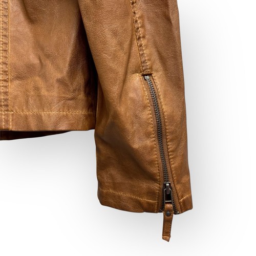 Max Studio Faux Leather Jacket Brown Caramel Medium - Picture 8 of 8