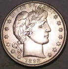1892 O BARBER LIBERTY HEAD SILVER HALF DOLLAR APPEALING BEAUTIFUL SCARCE KEYDATE